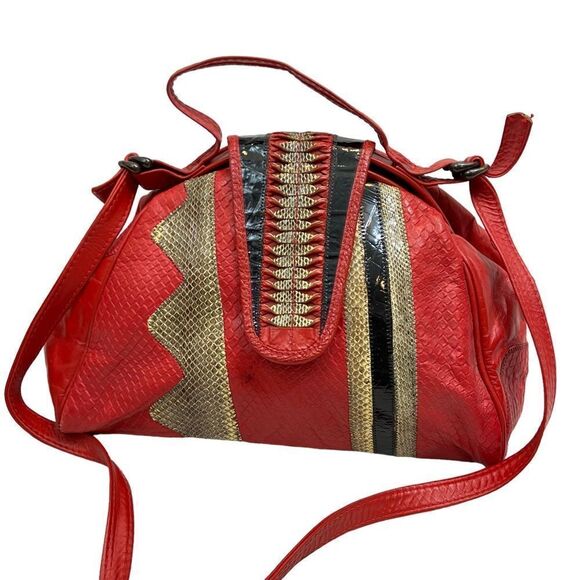 RARE‎ Vintage San Marco Brand Genuine Leather Large Handbag - Picture 3 of 15